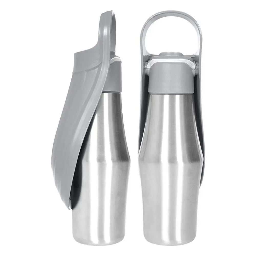 27Oz Stainless Steel Dog Water Bottle & Bowl – Travel Dispenser for Pets