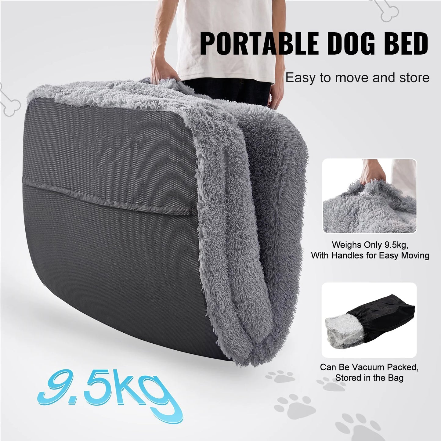VEVOR Large Dog Bed – 72"x48"x10" Washable PV Velvet Comfort