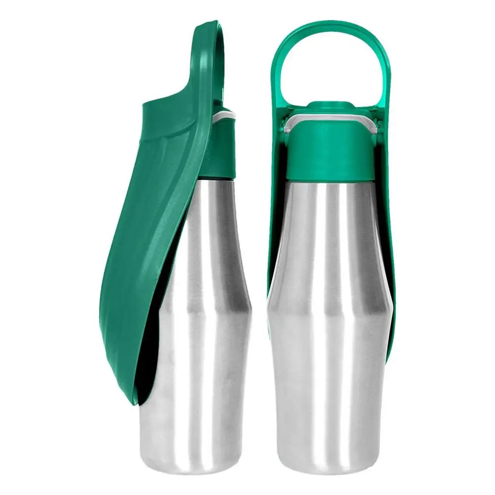 27Oz Stainless Steel Dog Water Bottle & Bowl – Travel Dispenser for Pets