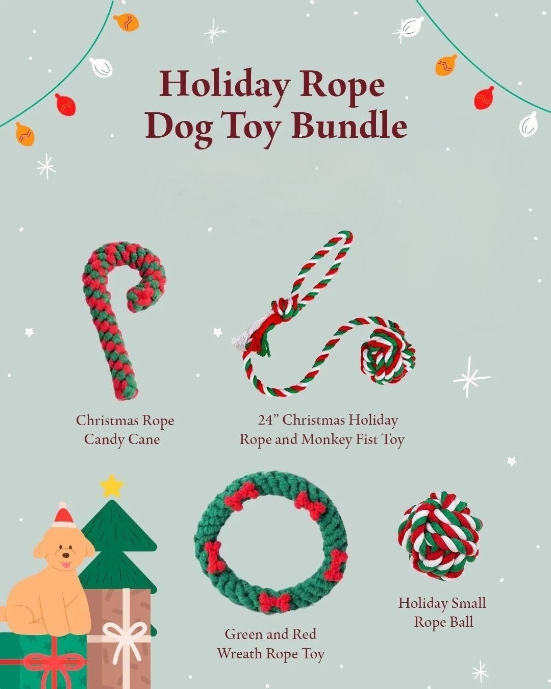 Holiday Rope Dog Toy Bundle