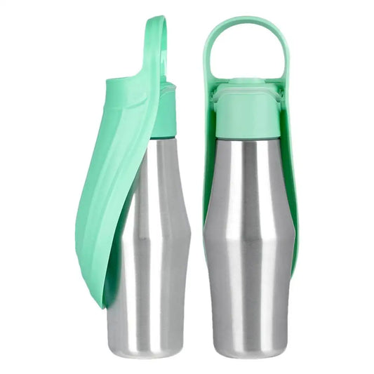 27Oz Stainless Steel Dog Water Bottle & Bowl – Travel Dispenser for Pets