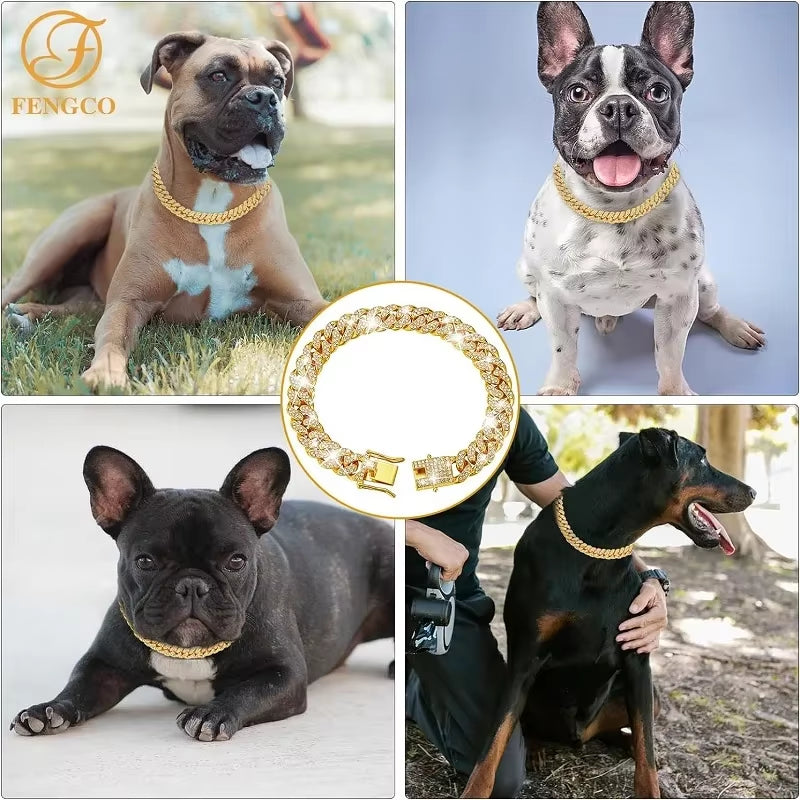 Luxury Gold Dog Chain Collar – Stylish, Durable & Pet-Friendly