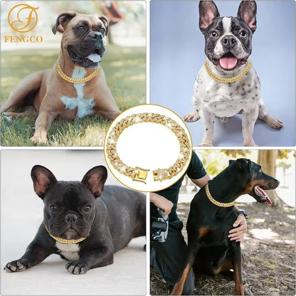 Luxury Gold Dog Chain Collar – Stylish, Durable & Pet-Friendly