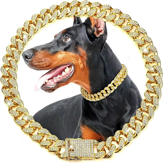 Luxury Gold Dog Chain Collar – Stylish, Durable & Pet-Friendly