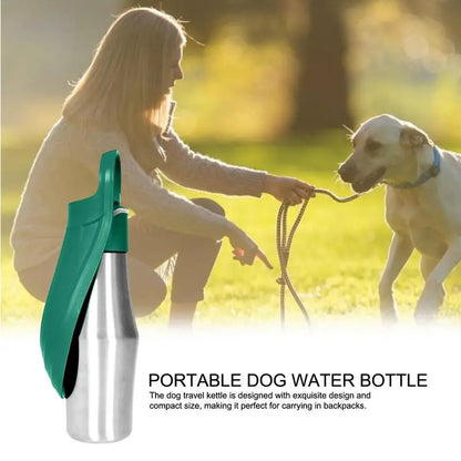 27Oz Stainless Steel Dog Water Bottle & Bowl – Travel Dispenser for Pets