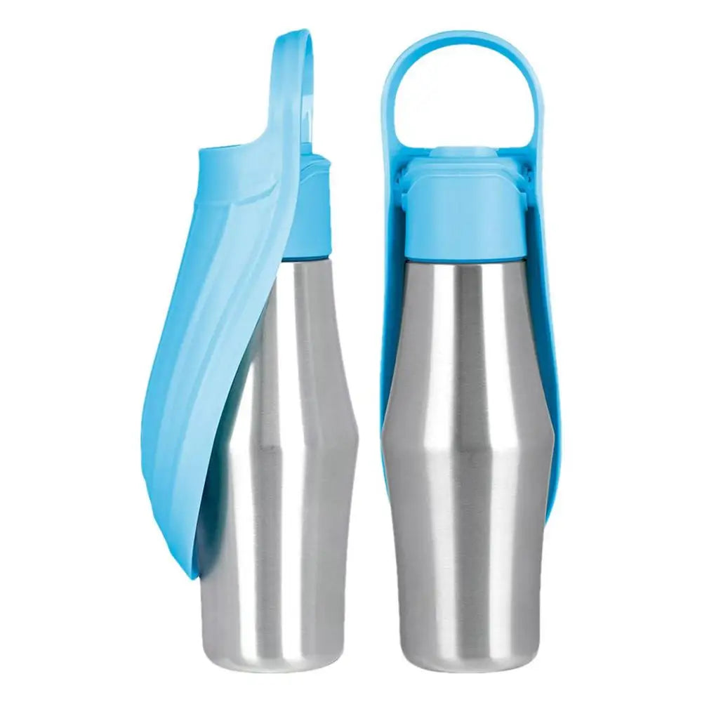 27Oz Stainless Steel Dog Water Bottle & Bowl – Travel Dispenser for Pets