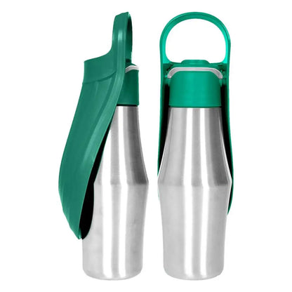 27Oz Stainless Steel Dog Water Bottle & Bowl – Travel Dispenser for Pets