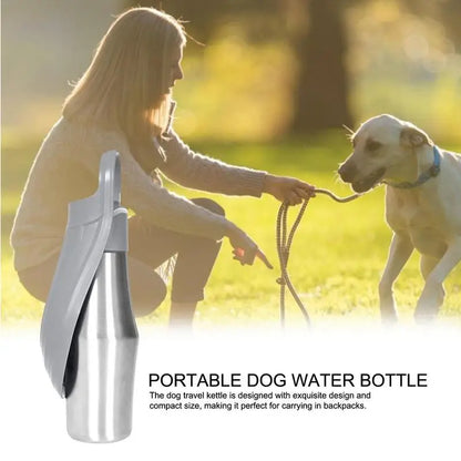 27Oz Stainless Steel Dog Water Bottle & Bowl – Travel Dispenser for Pets